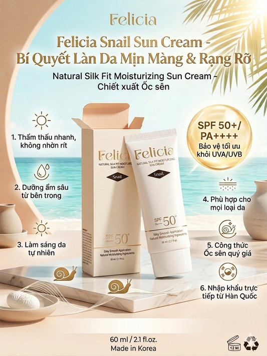 SNAIL Sun Cream SPF 50 Plus 60ml Made in Korea