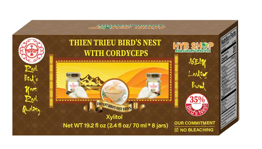 THIEN TRIEU PREMIUM BIRD'S NEST CORDYCEPS 35% 8 JARS